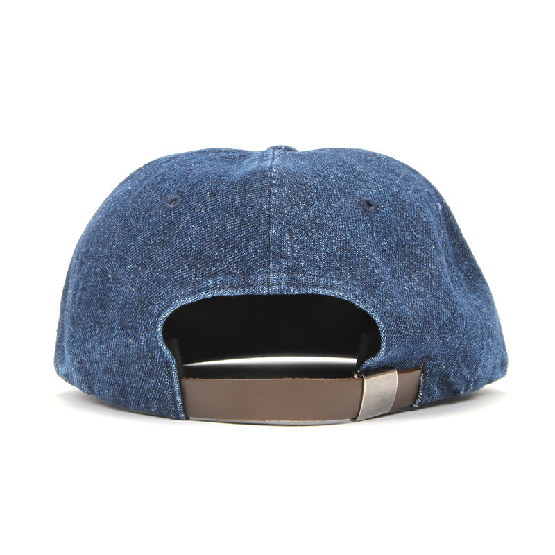 by Parra Blocked Logo 6 Panel Hat  Blue Denim