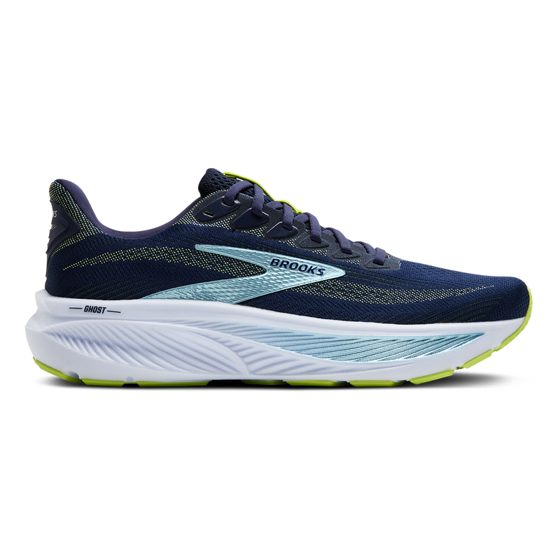 Brooks Ghost 17 Peacoat - Lime - Blue