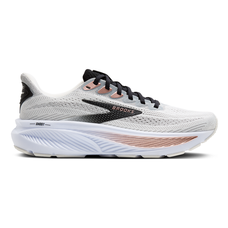 Brooks Ghost 17 White - Black - Rose Gold