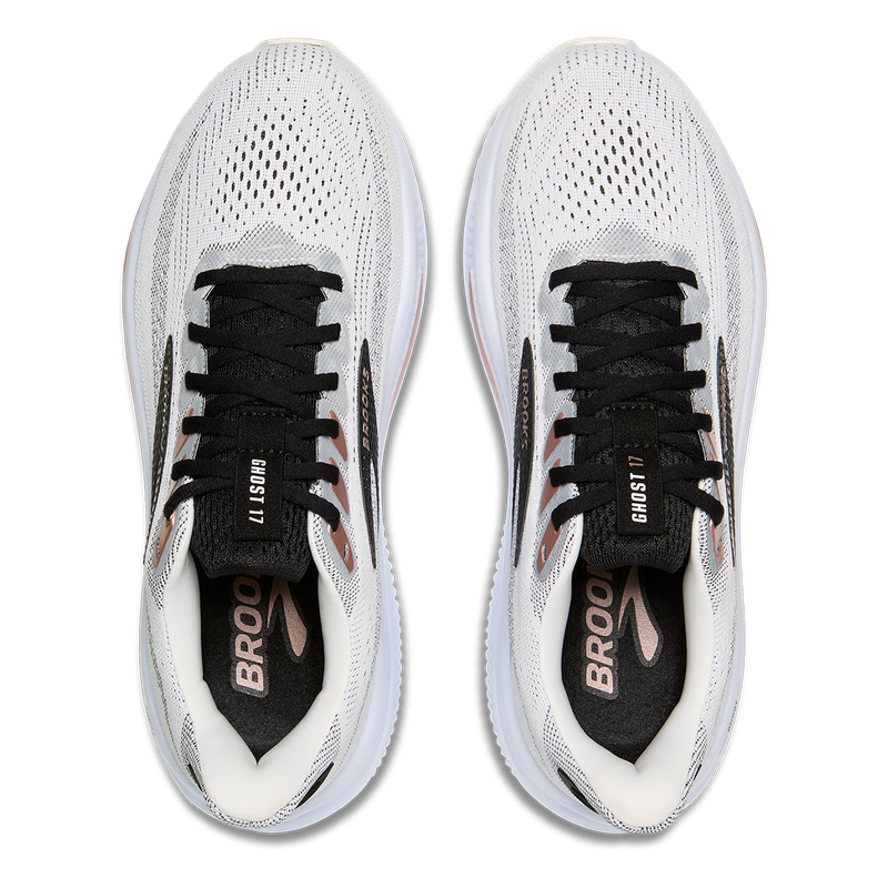 Brooks Ghost 17 White - Black - Rose Gold