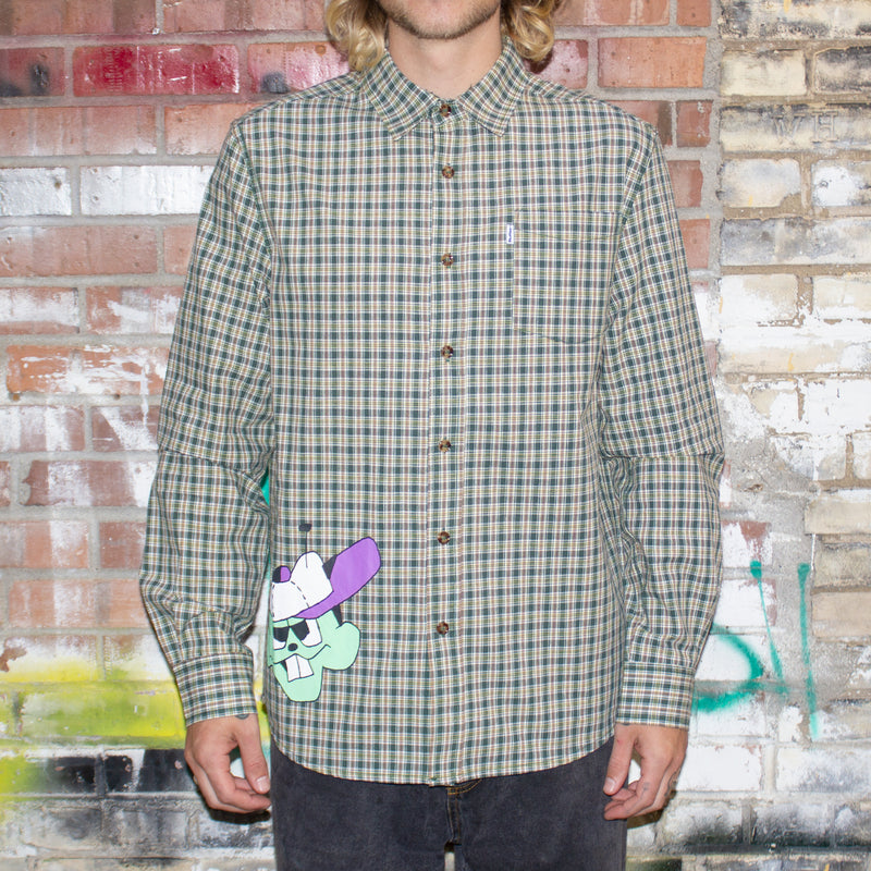 Butter Goods Bug Out L/S Shirt Forest