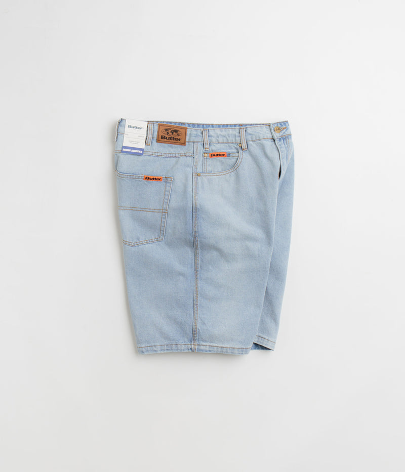 Butter Goods Baggy Denim Shorts in Light Blue