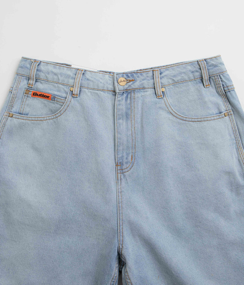 Butter Goods Baggy Denim Shorts in Light Blue