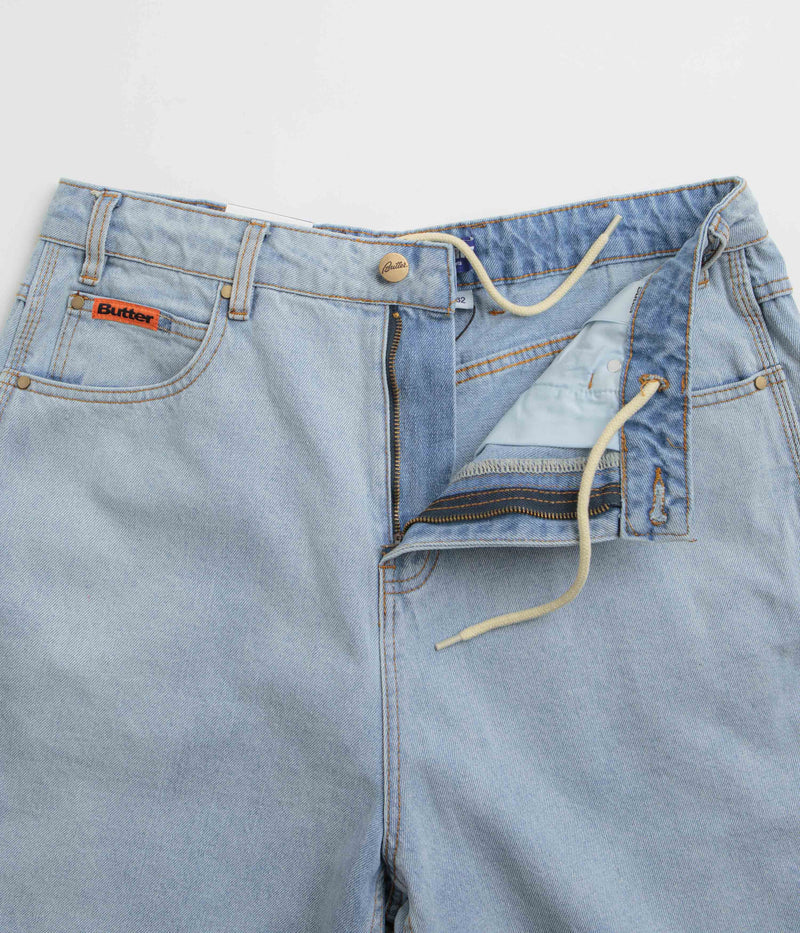 Butter Goods Baggy Denim Shorts in Light Blue