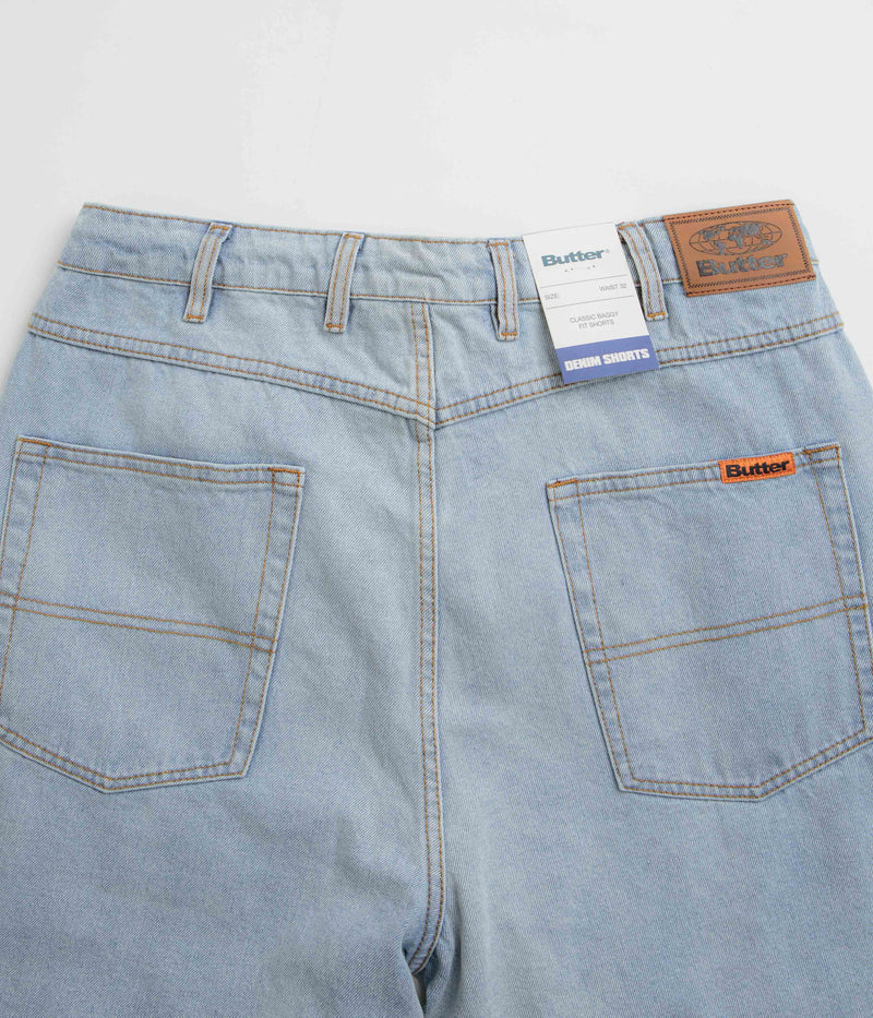 Butter Goods Baggy Denim Shorts in Light Blue