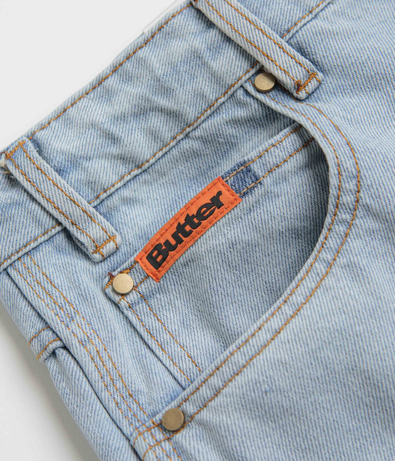 Butter Goods Baggy Denim Shorts in Light Blue