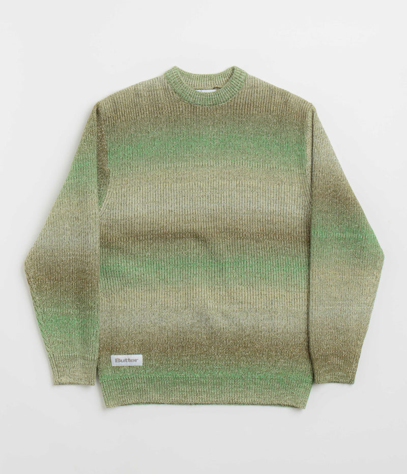 Butter Goods Beams Knit Sweatshirt in Pesto