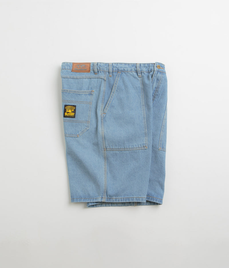 Butter Goods Patch Pocket Denim Shorts in Washed Indigo
