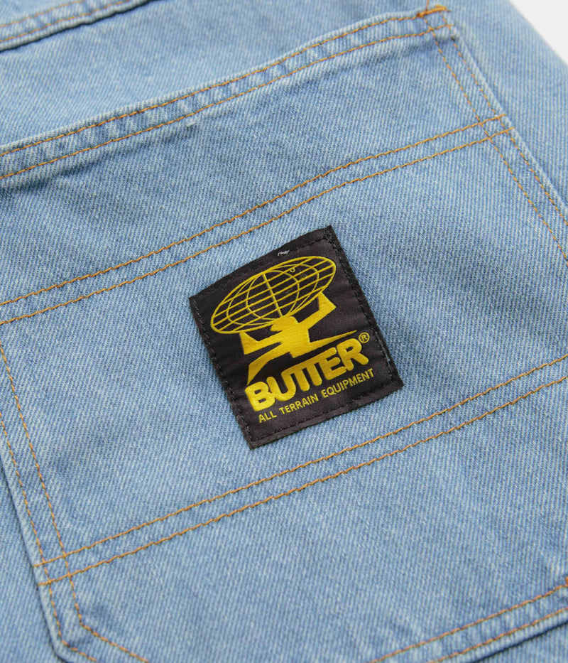 Butter Goods Patch Pocket Denim Shorts in Washed Indigo