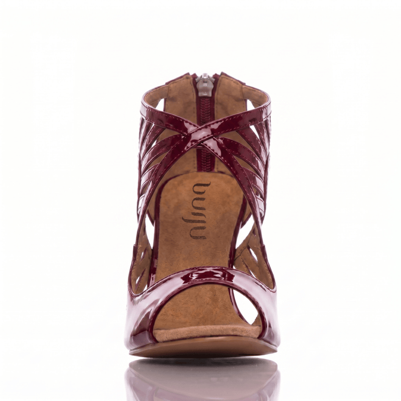 Camila - Burgundy Vegan Patent - Street Sole