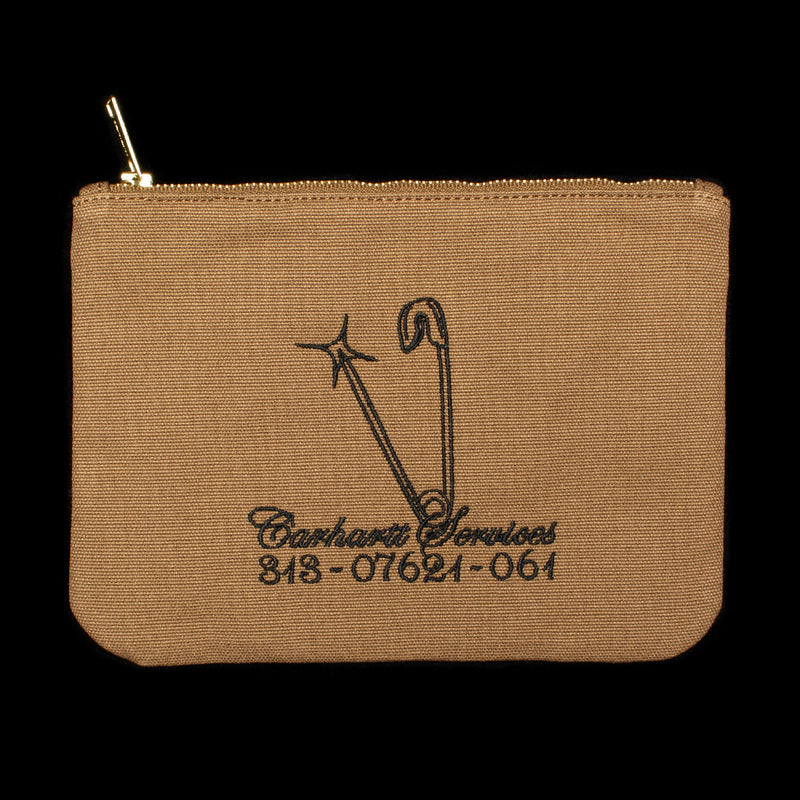 Carhartt WIP | Canvas Graphic Zip Wallet Style # I033096-25U Color : Hamilton Brown