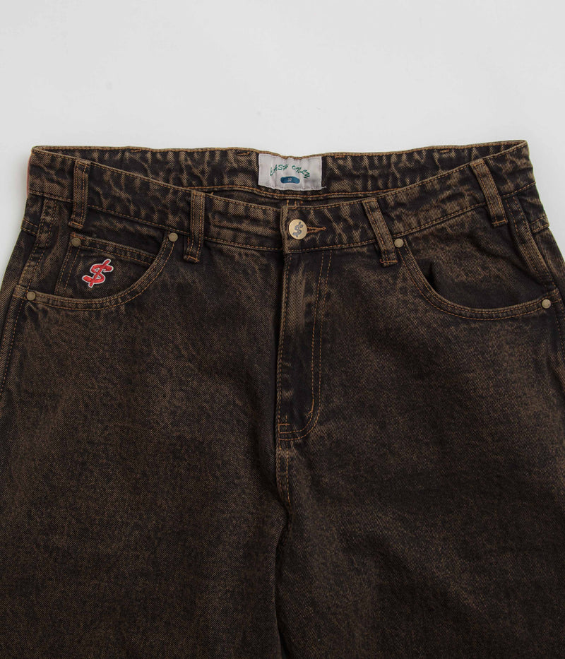 Cash Only Blockout Denim Jeans in Acid Brown Wash