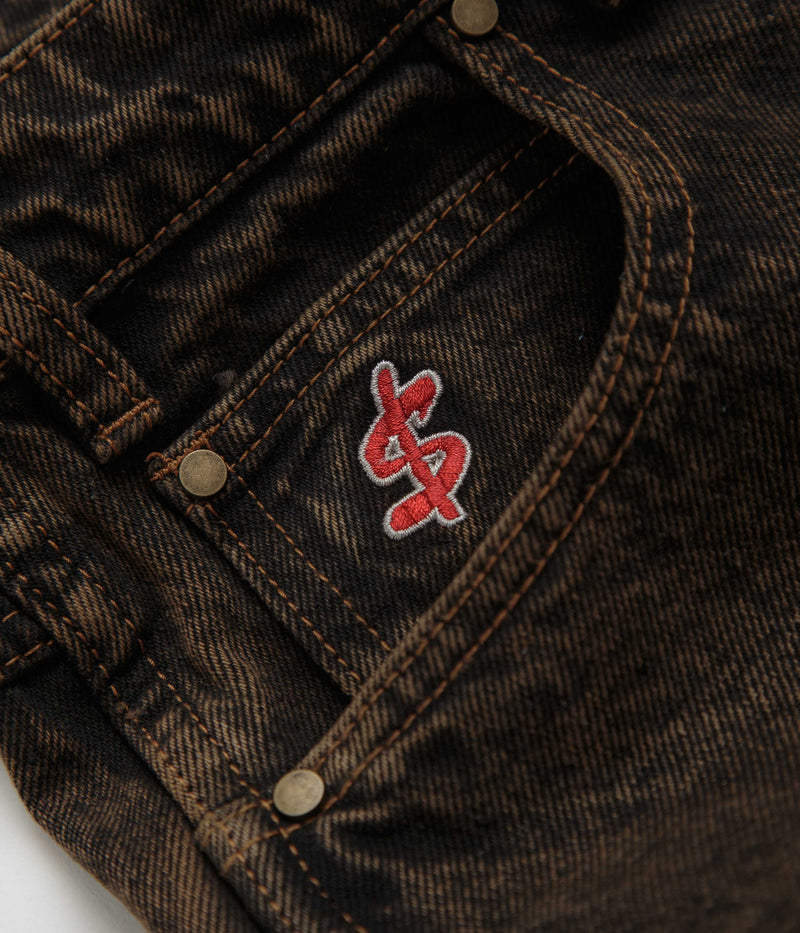Cash Only Blockout Denim Jeans in Acid Brown Wash