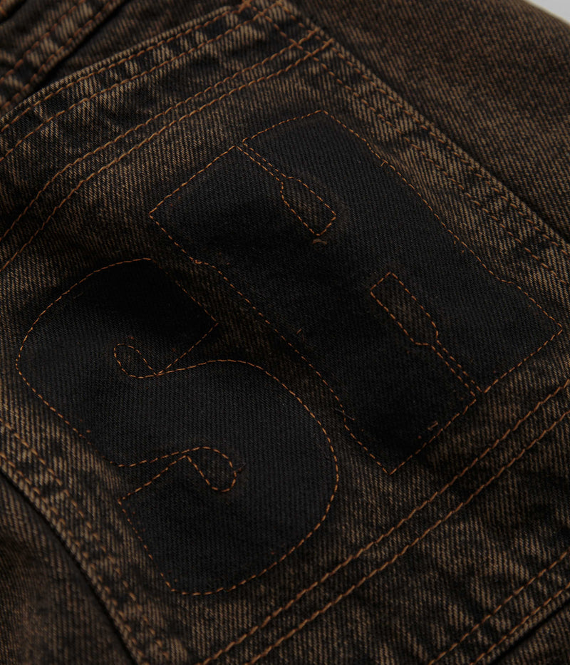 Cash Only Blockout Denim Jeans in Acid Brown Wash