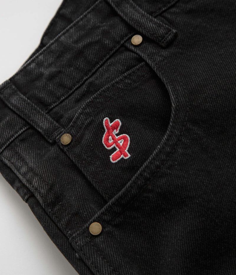 Cash Only Blockout Denim Jeans in Washed Black