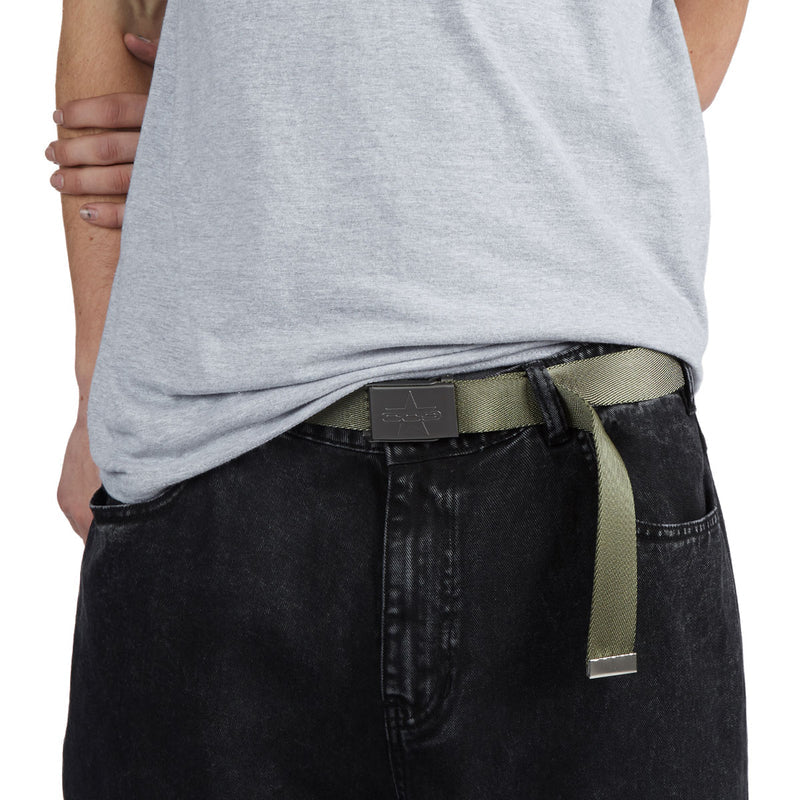 CCS Gunmetal 97 Star Web Belt - White