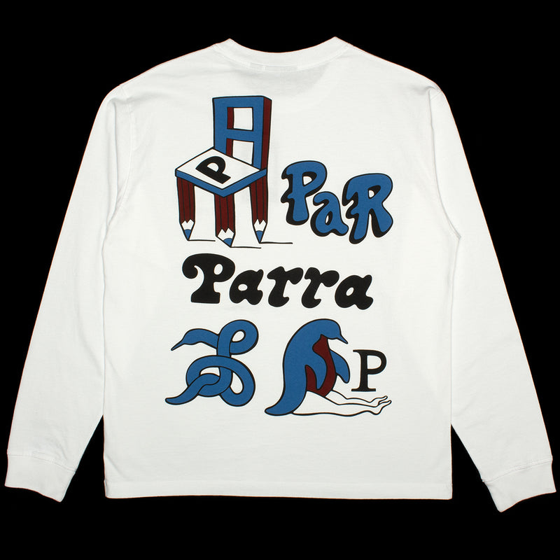 by Parra | Chair Pencil L/S T-Shirt 51330 White&nbsp;