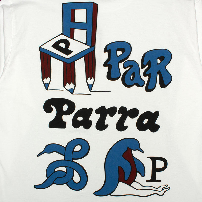 by Parra | Chair Pencil L/S T-Shirt 51330 White&nbsp;