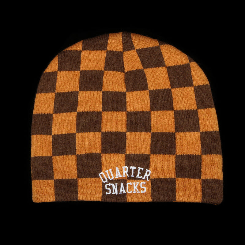 Quartersnacks Checkerboard Beanie Tan / Brown