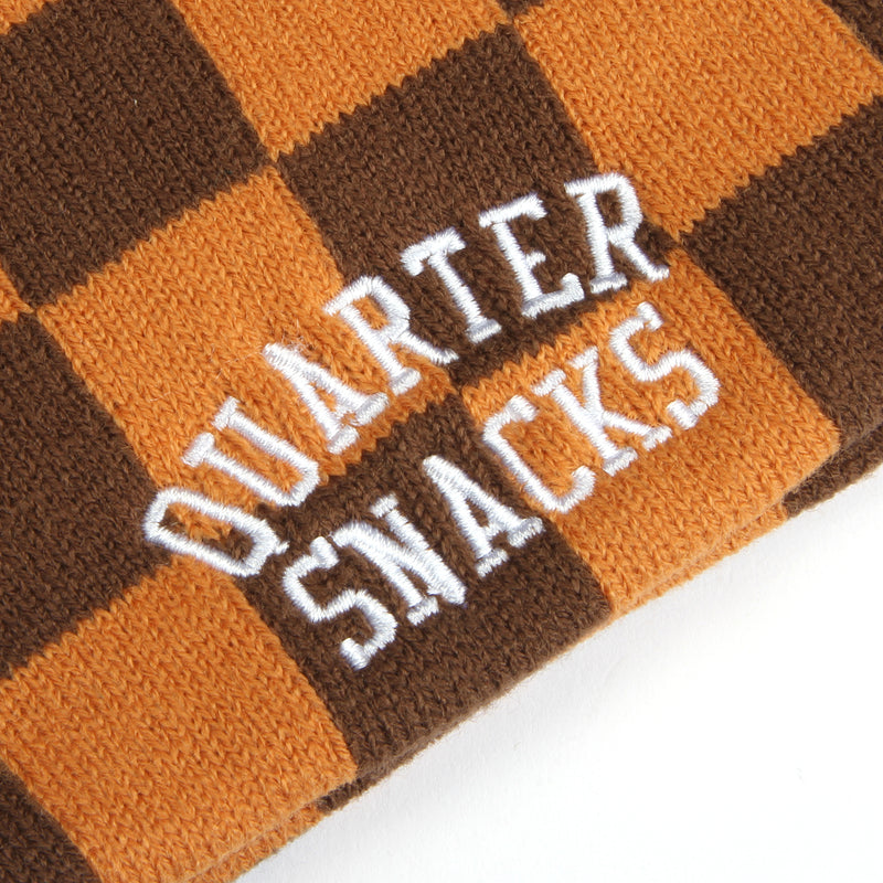 Quartersnacks Checkerboard Beanie Tan / Brown