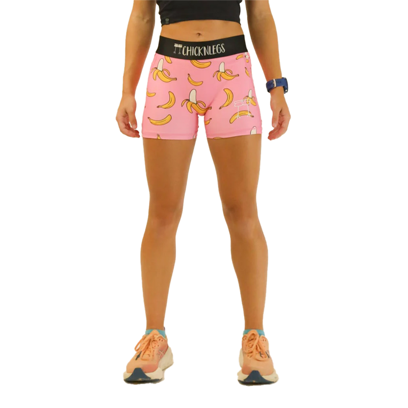 ChicknLegs 3" Compression Shorts Pink Bananas