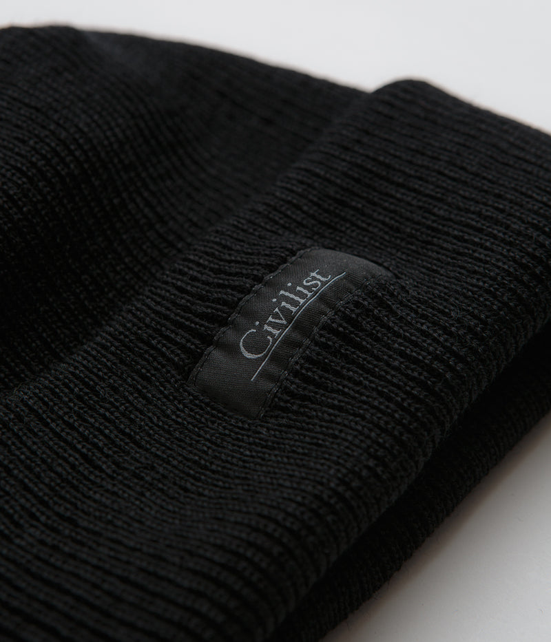 Civilist Schurwolle Beanie in Black