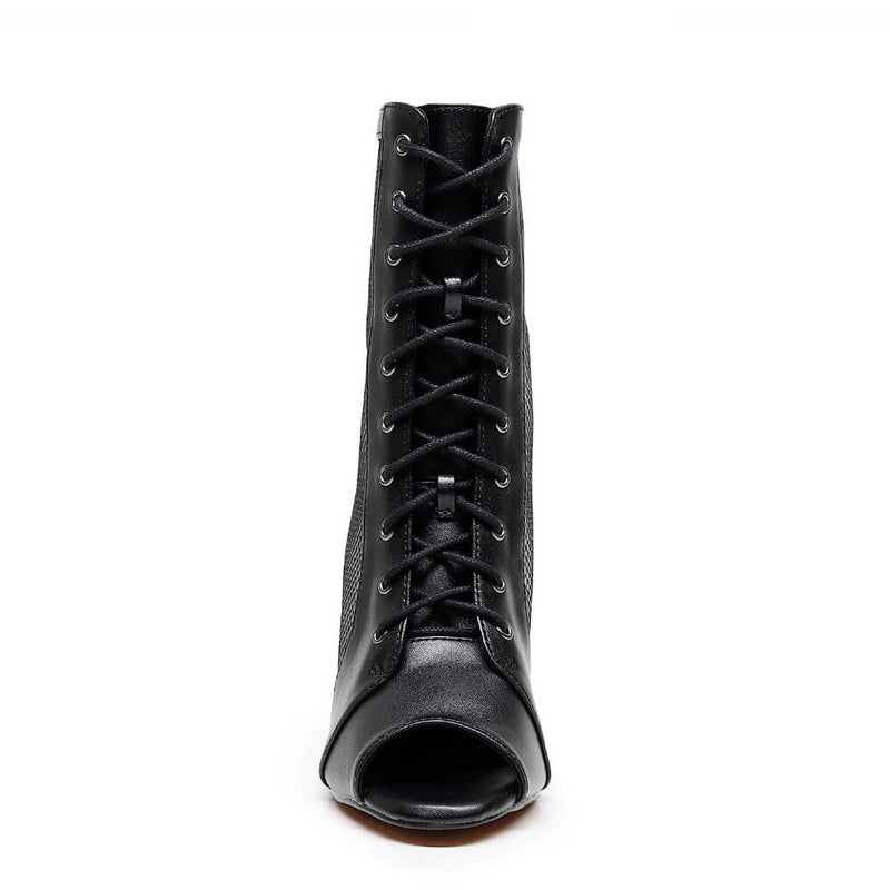 Cora - Black Vegan Leather - Suede Sole