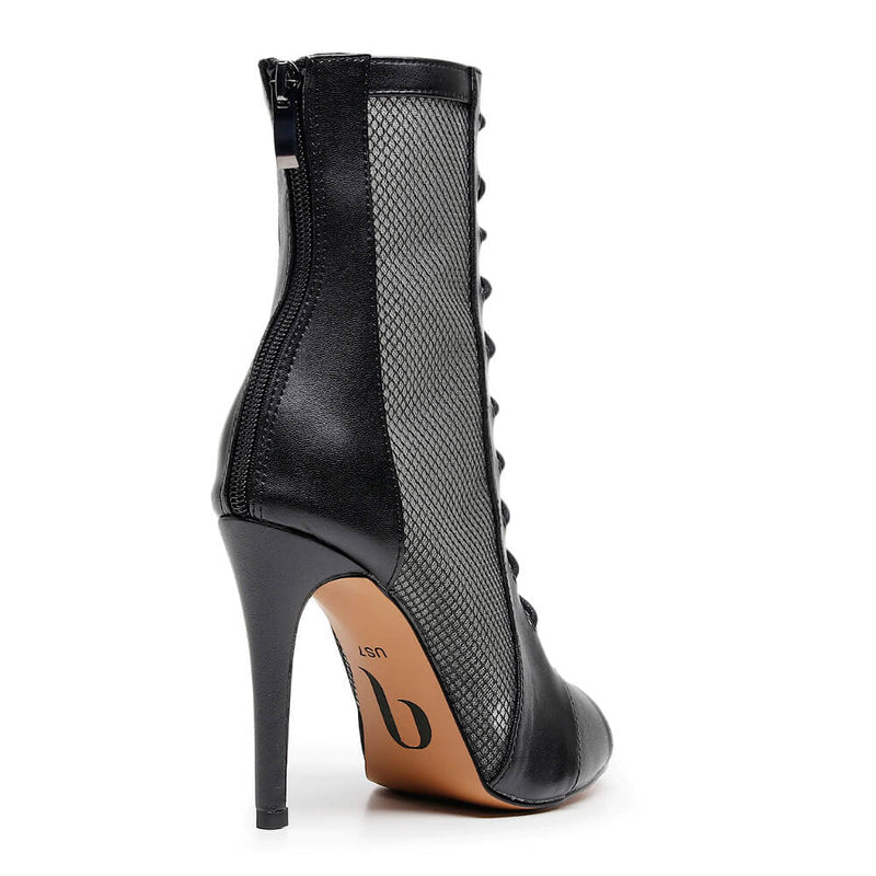Cora - Black Vegan Leather - Suede Sole