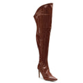 Courtneyy - Brown Vegan Patent - Street Sole - Thigh Variant Four