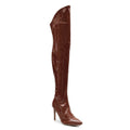 Courtneyy - Brown Vegan Patent - Street Sole - Thigh Variant Zero