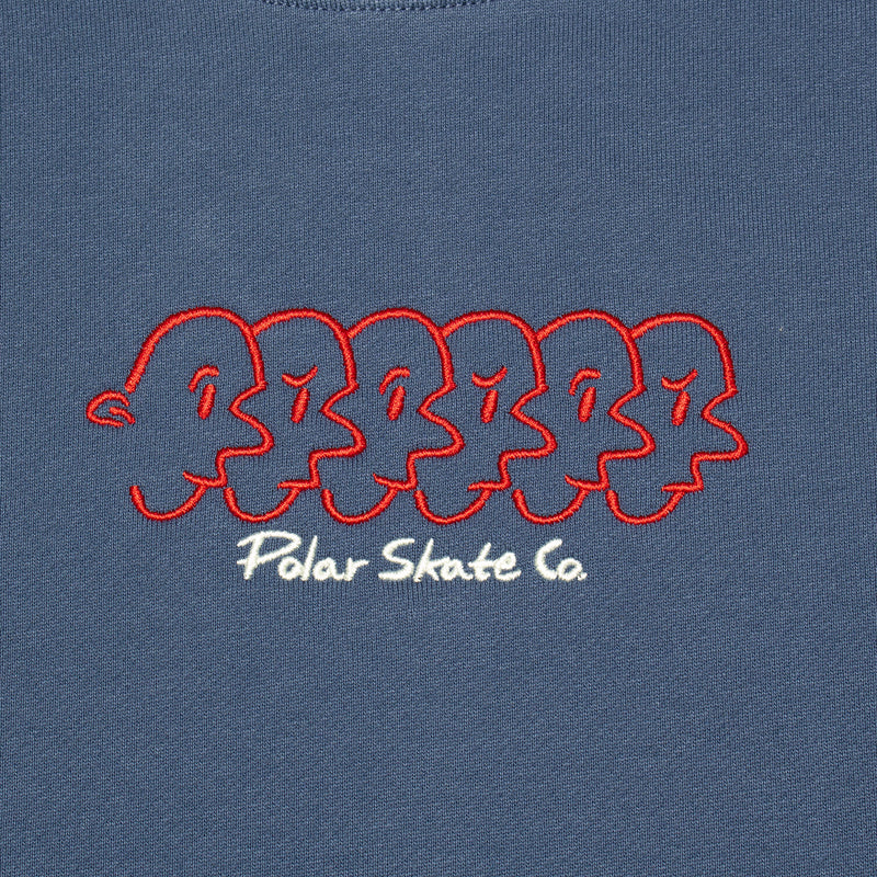 Polar | Dave Faces Crewneck Color : Grey Blue
