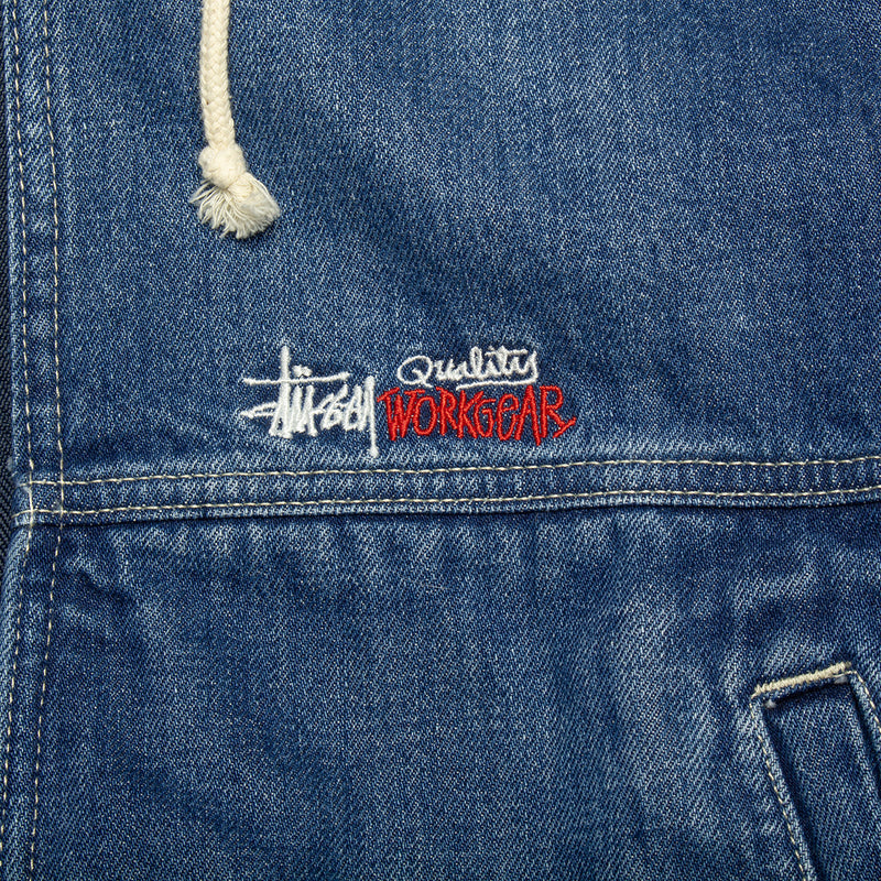 Stussy | Denim Sherpa Work Jacket Style # 115725 Color : Washed Blue