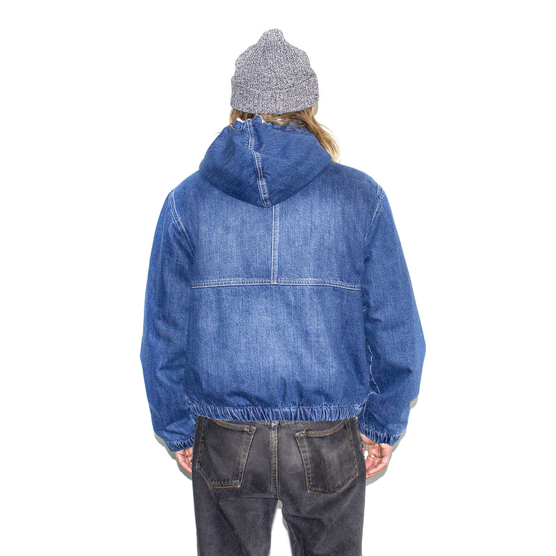 Stussy | Denim Sherpa Work Jacket Style # 115725 Color : Washed Blue