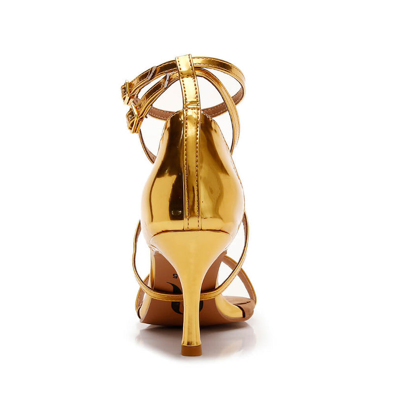 Desmira - Gold Shiny Vegan Leather - Street Sole