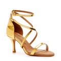 Desmira - Gold Shiny Vegan Leather - Suede Sole