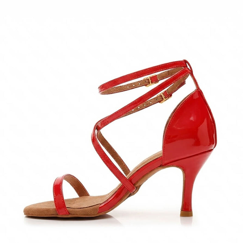 Desmira - Red Vegan Patent - Suede Sole