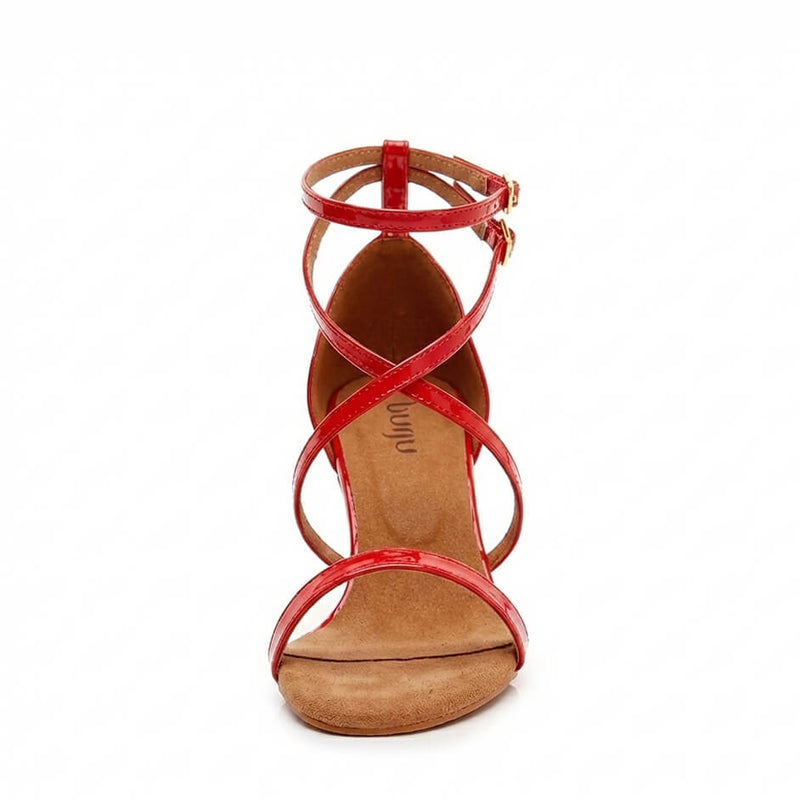 Desmira - Red Vegan Patent - Suede Sole