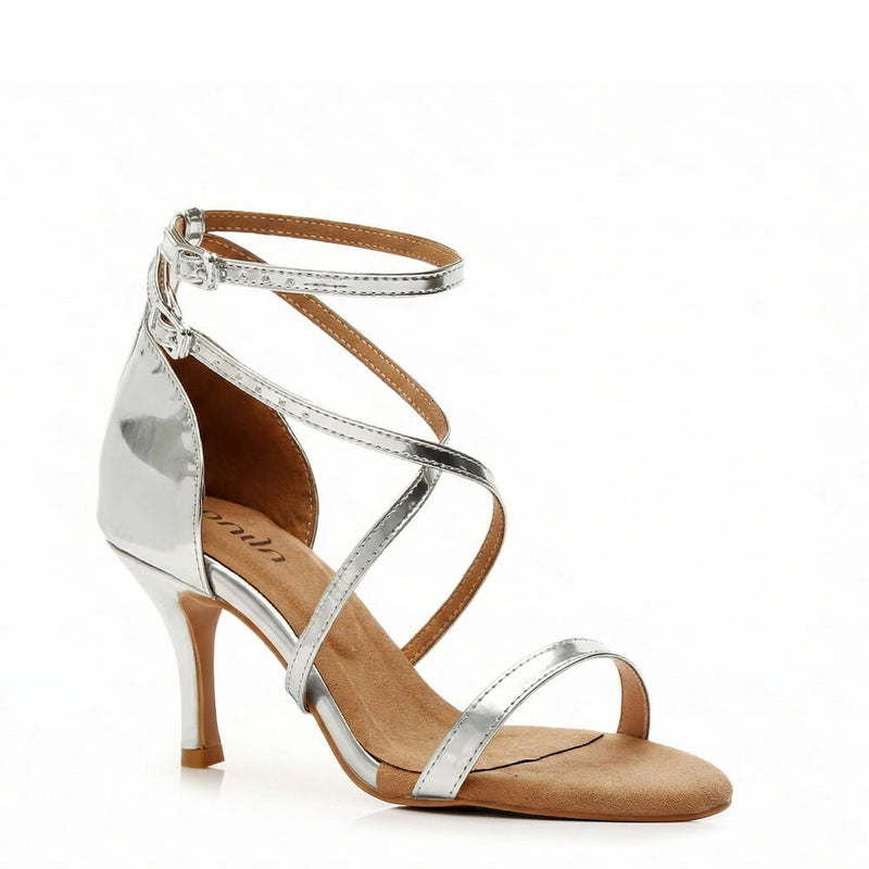 Desmira - Silver Vegan Leather - Suede Sole