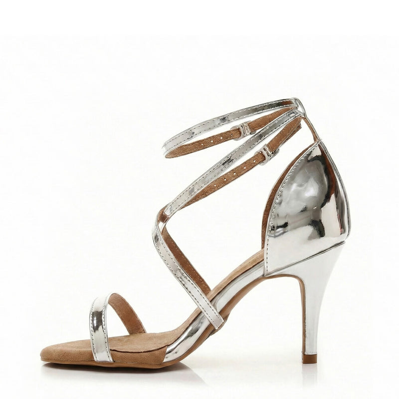 Desmira - Silver Vegan Leather - Suede Sole
