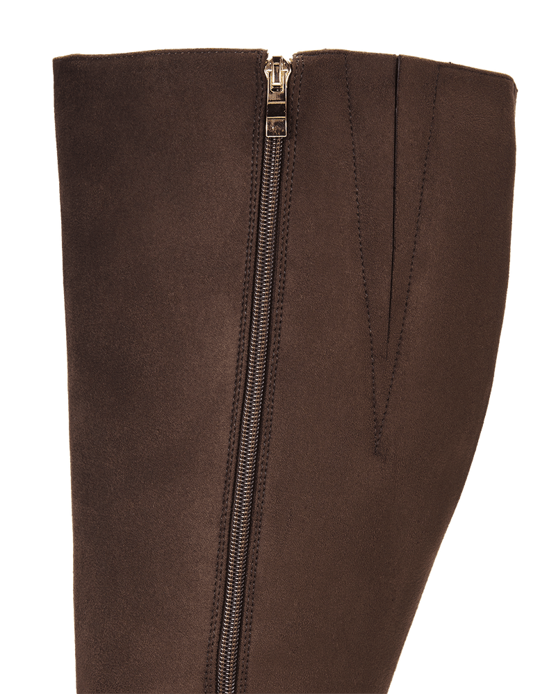 DESTINY EXTENDED CURVE - DARK CACAO SUEDE-Boots-Billini-Billini