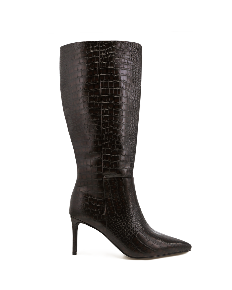 DILAN CURVE - DARK CACAO CROC-Boots-Billini-Billini