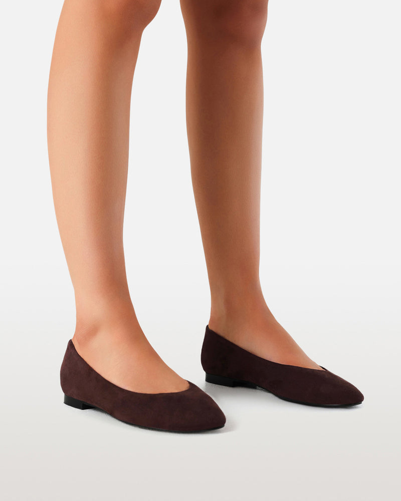 EVERETT - DARK CACAO SUEDE-Flats-Billini-Billini