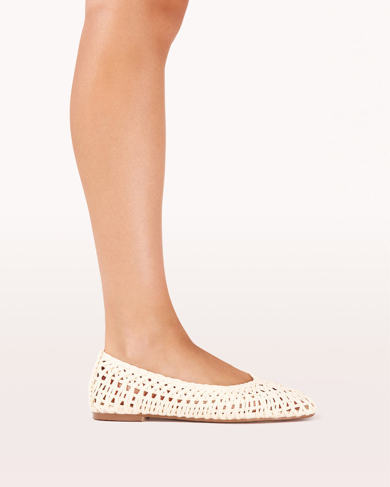 FAYETTE - IVORY RAFFIA WEAVE-Flats-Billini-Billini