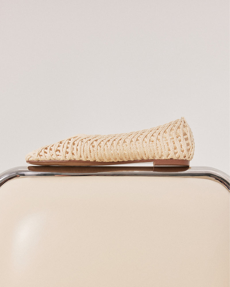 FAYETTE - IVORY RAFFIA WEAVE-Flats-Billini-Billini