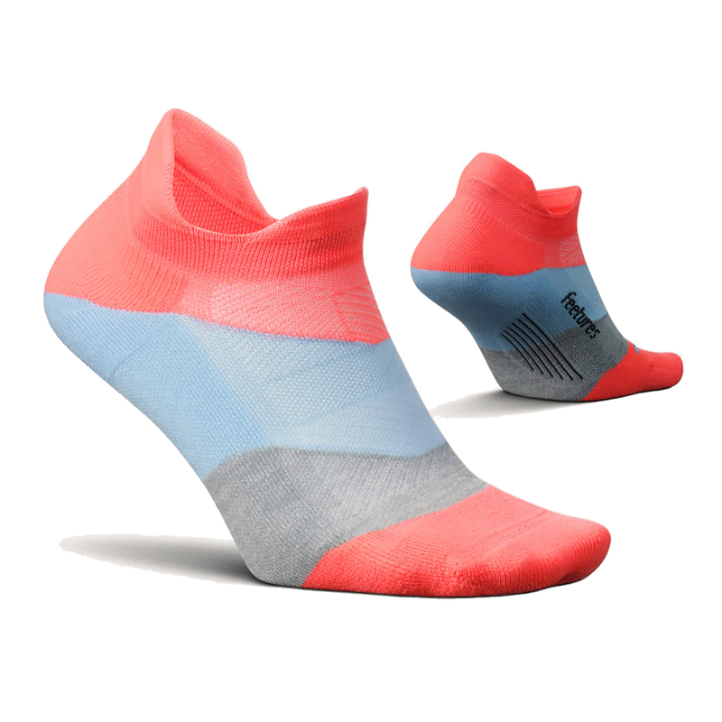 Feetures Elite Light Cushion No Show Tab - Climb Coral