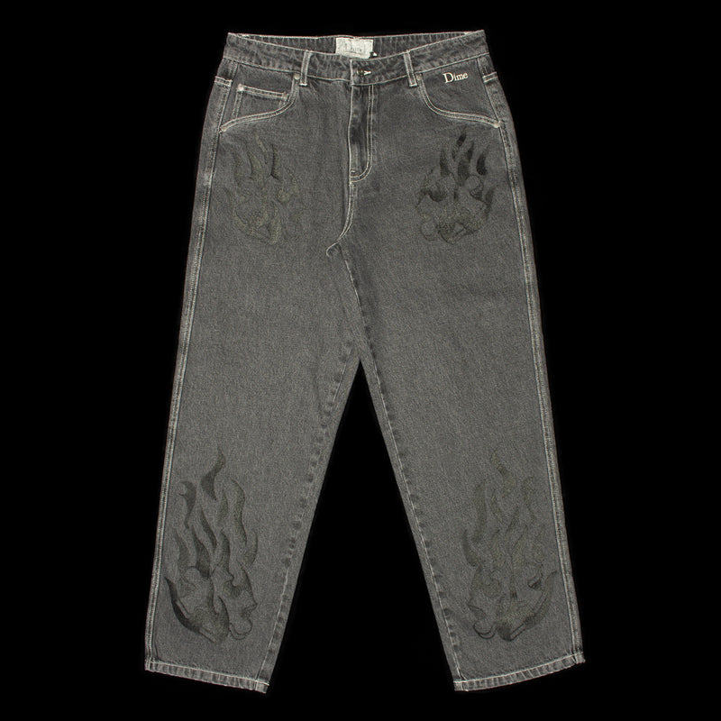 Dime | Flamepuzz Relaxed Denim Pants Color : Black Washed