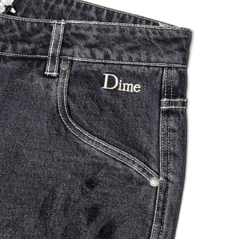 Dime | Flamepuzz Relaxed Denim Pants Color : Black Washed