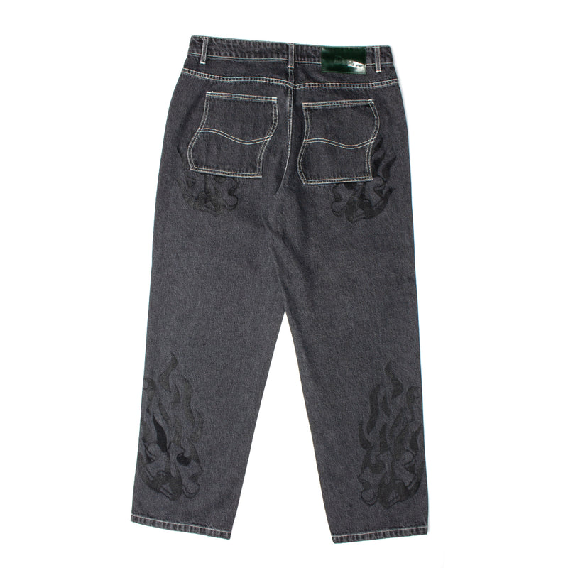 Dime | Flamepuzz Relaxed Denim Pants Color : Black Washed