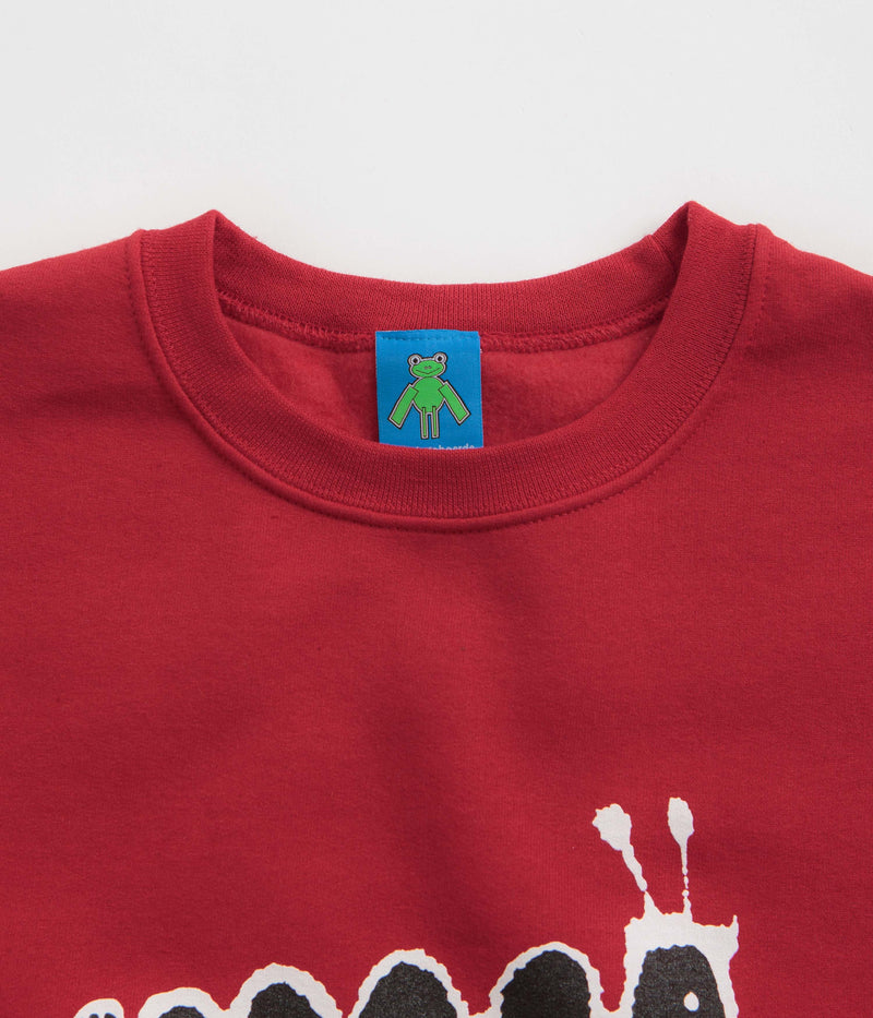 Frog Caterpillar Crewneck Sweatshirt in Red