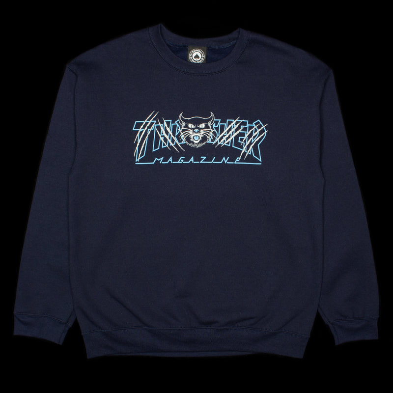 Thrasher | Gato Crewneck Color : Navy